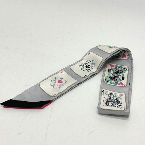 HERMES Playing card pattern Twilly Fashion Accessories Scarf